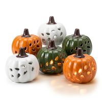Meilleure Vente 2026 : Lanterne Citrouille LED en Céramique Personnalisée – Idéale pour l'Automne, la Récolte, Noël et Thanksgiving