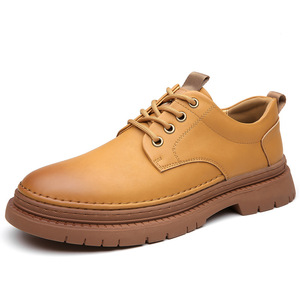 Zapatos de Trabajo Nuevos para Hombre, Zapatos de Cuero Suave con Suela Gruesa, Zapatillas Casuales para Hombre - Product Image 5