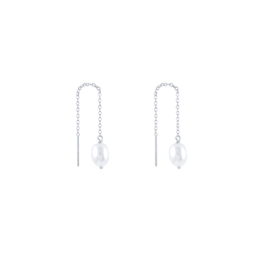 Pendientes de Perlas con Cadena Larga y Borla, Joyería Minimalista, Pendientes Colgantes Delicados - Product Image 4