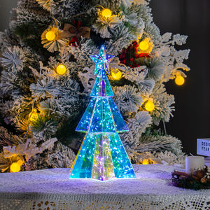 <span class=keywords><strong>Arbre</strong></span> de Noël hexagonal prismatique à effet de cristal holographique au sol veilleuse LED lumineuse <span class=keywords><strong>arbre</strong></span> de Noël - Product Image 1