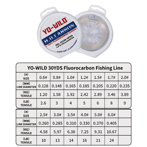 <span class=keywords><strong>Filo</strong></span> <span class=keywords><strong>da</strong></span> <span class=keywords><strong>Pesca</strong></span> YO-WILD in Fluorocarbon <span class=keywords><strong>da</strong></span> 30 Iarde Anti-Morso e Resistente all'Abrasione, Finale per Esche, Attrezzatura <span class=keywords><strong>da</strong></span> <span class=keywords><strong>Pesca</strong></span> Affondante per Spigola e Trota - Product Image 2