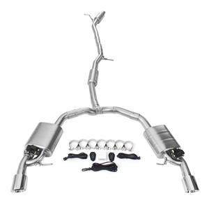 Compatible con Audi A4/A5 B9, A6 C8, Q5 FY, VW <span class=keywords><strong>Arteon</strong></span> y Touareg 2.0T, escape con válvulas electrónicas Cat-back. Bienvenidos compradores globales, pónganse en contacto - Product Image 2