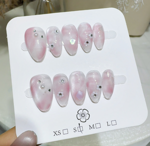<span class=keywords><strong>Uñas</strong></span> Postizas Hechas a Mano al por Mayor, Material Acrílico de Alta Calidad, <span class=keywords><strong>Diseños</strong></span> de Almendra para <span class=keywords><strong>Uñas</strong></span> con Pegamento - Product Image 5
