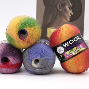 Manta de tejer a mano de lujo, hilo de lana esponjoso grueso y peludo para suéter de punto, segmento de Merina 100 teñido impermeable, 16s, 50g, 100% g - Product Image 5