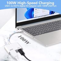 Adaptador USB C a HDTV 4K 60Hz PD 100W, Carga Rápida, Convertidor Multipuerto con Garantía de 12 Meses para iPhone 16 y MacBook Pro