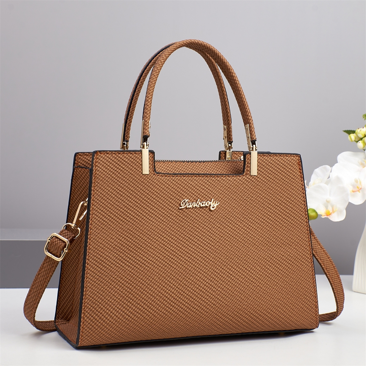 Sac à Main Femme Simili Cuir PU Couleur Coffee - Neuf Avec étiquettes