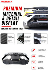 Kit carrosserie Perpifly style Tecnica, pare-chocs arrière en fibre de carbone semi-sèche pour <span class=keywords><strong>Lamborghini</strong></span> Huracan LP580 LP610, diffuseur arrière de voiture - Product Image 3