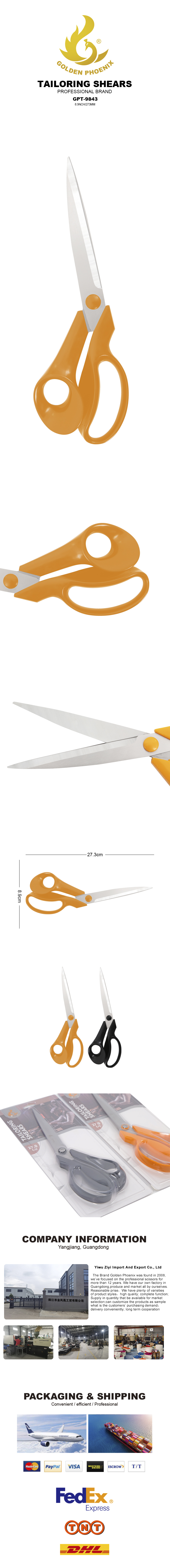 Golden Phoenix Scissor & Shear ABS handle with Stainless steel Blade mix colors one cartoon packing have stock