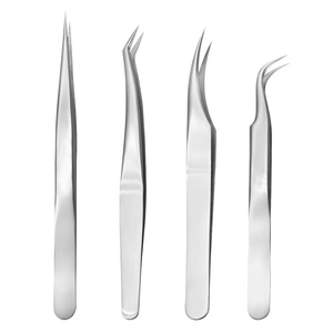 Stainless Steel Precision Eyelash Extension Tweezers 125mm Straight Curved Pointed Head Mirror Finish Beauty Tools - Product Image 5