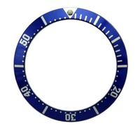 OEM personnalisé 38x30.5mm, insert de lunette en aluminium pour 41mm, bleu avec ruban adhésif 3M