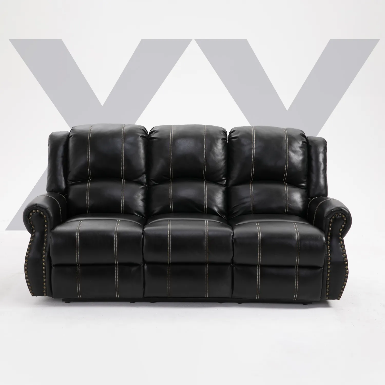 Hot Sales Modern Living Room PU Leather Manual Adjustable Sectional Recliner Sofa Set