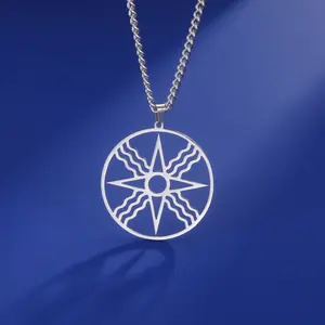 Octagramma collana stella stella di Ishtar Inanna dea assira ciondolo in acciaio inox antico greco mitologia gioielli - Product Image 1