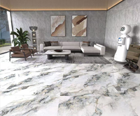 Carrelage de sol en porcelaine poli effet marbre nordique moderne PX Brand Guangdong 1000x1000mm, entièrement émaillé, antidérapant, 10mm d'épaisseur, brillant
