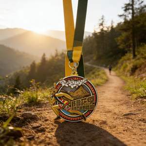 Médaille de finisseur de marathon personnalisée, récompense de course à pied en émail 3D avec ruban pour course de cross-country, souvenir d'événement sportif - Product Image 2