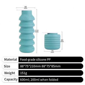 Bouteille d'eau sport pliable en silicone 2026 pour le cyclisme et les voyages en extérieur – Fabriquée en Chine - Product Image 3