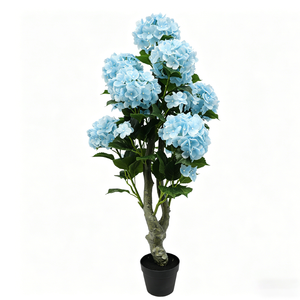 New Design Realistic Indoor <b>Outdoor</b> <b>Artificial</b> Hydrangea Flower <b>Tree</b> Modern Home Decoration Blue 3 Ft/4 Ft/5 ft Hydrangea Plants - Product Image 1