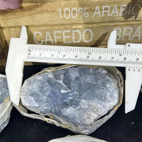 En gros Naturel Bleu Cristal Pierre Brute Celestite Cluster Quartz Géode Spécimen Minéral Pour La Décoration Cadeau
