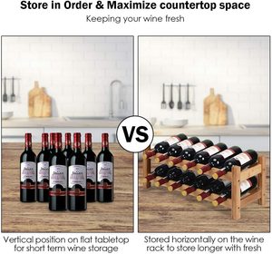 Thiết kế hiện đại thời trang hai lớp gỗ thường vụ loại bền chai rượu vang <span class=keywords><strong>Rack</strong></span> hiển thị cho phòng khách - Product Image 4