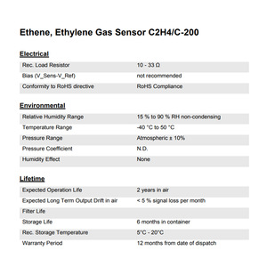 Capteur de gaz d'éthylène Membrapor C2H4C-200, électrochimique à 3 électrodes pour la mesure discontinue de la maturation des fruits - Product Image 2
