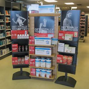 高品質薬局用金属製薬品陳列台、健康製品陳列棚、カスタムロゴ付き薬品陳列ラック - Product Image 4