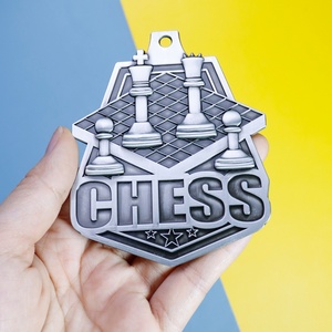 Medallas al por mayor baratas, cintas de ajedrez, medallas de oro de la Liga de Campeones, placas de premio en blanco, medallas deportivas de metal con diseño personalizado - Product Image 2