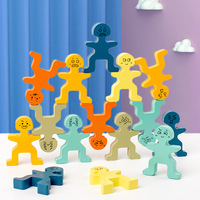 Jeu de construction de 18 pièces, jeu de construction Montessori en bois, jouet sensoriel pour enfant, tri et empilage