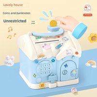 Cadeau d'anniversaire créatif pour enfants, tirelire en forme de petite maison, jouet pour déposer et retirer de l'argent, tirelire mignonne de dessin animé