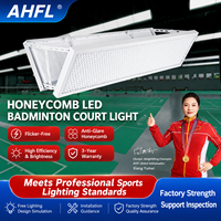 Éclairage LED anti-éblouissement pour terrain de badminton, grille en nid d'abeille, 80W, type bande longue intérieure, lampe suspendue sans ombre pour l'éclairage des terrains