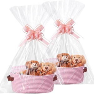 Tay dệt bông sợi dây thừng với xử lý kéo hoa Quà tặng Túi Chìa Khóa Đồ chơi tạp phẩm snack hình bầu dục lưu trữ giỏ khung - Product Image 4