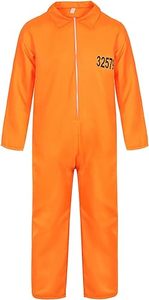 Mono de Prisionero de Algodón Negro para Hombre Adulto - Atuendo de Criminales de Cárceles Portátil - Product Image 2