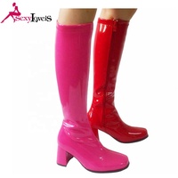 Populaire pom-pom girls bottes de danse grande taille femmes GOGO 3 "talon fermeture éclair bottes multicolore personnalisé femmes bottes