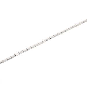 Bracelet de poignet blanc à maillons cylindriques courts et lisses, plaqué platine classique, unisexe, cadeau, accessoire de poignet pour usage quotidien - Product Image 6