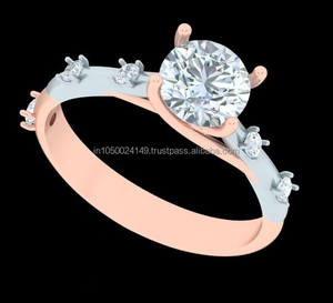 Anillo de Compromiso Moderno Chapado en Oro de 14K con Diamante Cultivado en Laboratorio con Engaste de Bisel, Diseño Clásico para Regalo de Aniversario o Boda - Product Image 3