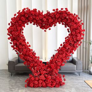 Arco de Flores en Forma de Corazón con Soporte, Fondo de Rosas Artificiales para Decoración de Escenarios de Boda, Arco de 2m en Forma de Corazón - Product Image 2
