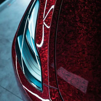 WRAPMASTER Vinilo para Automóviles Rojo Carbón Forjado PET de 1.52*18 Metros