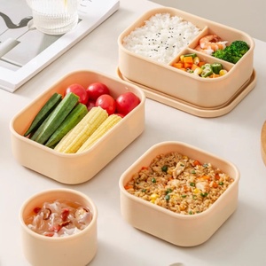 علبة طعام من السيليكون الحرة وقابلة لإعادة الاستخدام 900 مل مقاومة للحرارة علبة طعام ووجبات خفيفة للحرارة علبة بينتو من السيليكون للميكروويف - Product Image 2