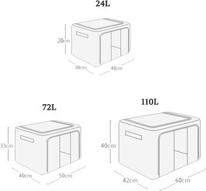 High Quality Clothing Stackable <b>Storage</b> Bag <b>Bins</b> 2 Windows Home Closet Organizer Steel Frame Folding <b>Storage</b> Box - Product Image 3