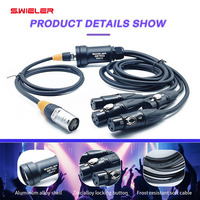 Câble XLR Snake 4 canaux 3 broches vers Ethercon Cat6 Tails Cable RJ45 Network Adapter DMX Extender for Stage DMX Light Studio
