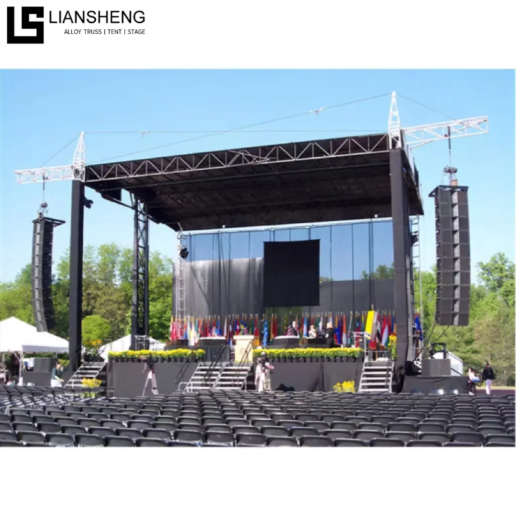Factory Direct Supply Outdoor Easy Install Movable Event Lighting Truss Aluminum Stage Platform For Concert