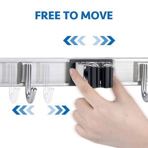 Kim loại treo tường chổi và người giữ Cây Lau Nhà tổ chức kẹp kẹp tự dính để lưu trữ và truy cập thuận tiện - Product Image 3