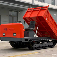 Dumper sur chenilles en caoutchouc de 3 tonnes, benne basculante hydraulique auto-déchargeante pour la construction en verger