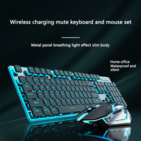 Oyuncu Mekanik Klavye ve Mouse Seti-Kablosuz RGB Işıklı USB Type-C Ultra İnce Sessiz Şık Tasarımlı Bilgisayar Çevre Birimi