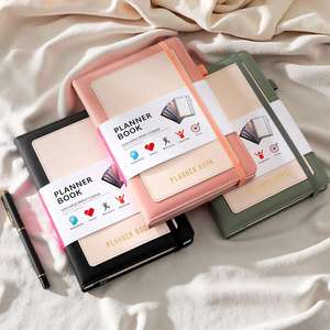 Cuaderno de Tapa Dura de Cuero PU y PP con Encuadernación Cosida a Caballete, 100 g/m², para Cuidado Personal, Grueso, con Banda Elástica - Product Image 1
