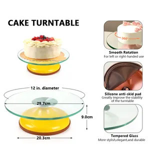 Home diy tempered glass stand kit turntable baking pastry cake decorating supplies
