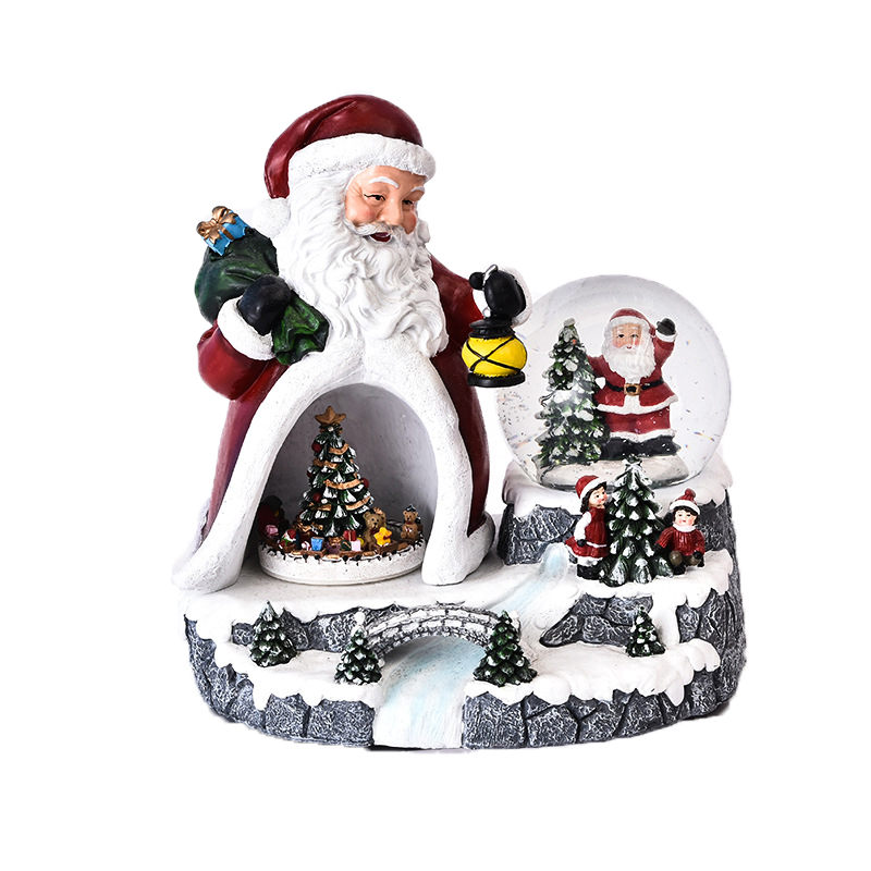 Индивидуальные статуи Рождественский Санта снежный шар 3D дизайнерская модель полимерные поделки украшение для дома полимерные поделки скульптура статуя на заказ