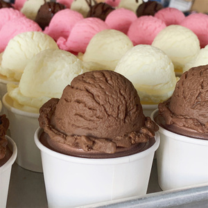 Mini-bol en papier de 4 oz pour dégustation, cuillère à glace en papier, blanc, léger, pour présentation sur chariot de restauration, échantillon, modèle, jouet sucré, vanille - Product Image 3