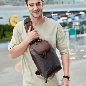 नेरलियन ओईएम ओडीएम शोल्डर मैसेंजर बैग पुरुषों के लिए सिंगल बैक डे पैक वॉटरप्रूफ वैक्स कैनवास सिंग क्रॉसबॉडी चेस्ट बैग पुरुषों के लिए