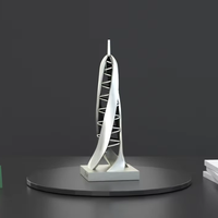 Modèle de bâtiment en métal personnalisé de Taiwan pour la décoration de bureau ornements de coulée de Style Feng Shui
