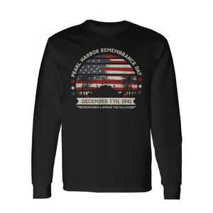 Camiseta de manga larga del Día de la Memoria de Pearl Harbor, bandera de EE. UU., 7 de diciembre de 1941, recuerda a los caídos con honor - Product Image 2