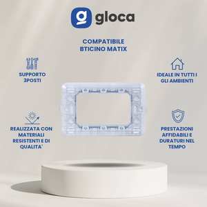 Gloca – ensemble de 10 prises murales en plastique, 3 prises, installation facile, mise à la terre standard, 125 V, IP20 - Product Image 2